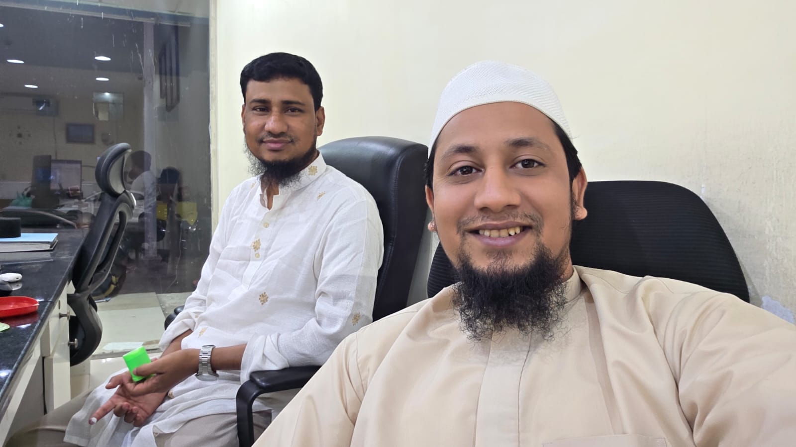 Sheikh Farid and Tajuddin, the Surma Aviation Typing Services team in Musaffah Abu Dhabi